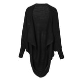 Maxbell Women Cardigan Loose Sweater Batwing Long Sleeve Knitted Outwear Black