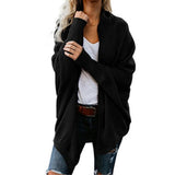 Maxbell Women Cardigan Loose Sweater Batwing Long Sleeve Knitted Outwear Black
