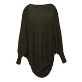 Maxbell Women Cardigan Loose Sweater Batwing Long Sleeve Knitted Outwear Dark green