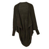 Maxbell Women Cardigan Loose Sweater Batwing Long Sleeve Knitted Outwear Dark green