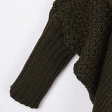 Maxbell Women Cardigan Loose Sweater Batwing Long Sleeve Knitted Outwear Dark green