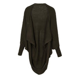 Maxbell Women Cardigan Loose Sweater Batwing Long Sleeve Knitted Outwear Dark green