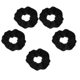 5 Pieces Velvet Hair Scrunchies Elastic Hair Band Soft Bobble Hair Ties Black