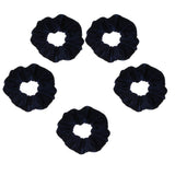 5 Pieces Velvet Hair Scrunchies Elastic Hair Band Soft Bobble Hair Ties Navy Blue