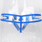 Maxbell 4 Colors Men's T-Back Underwear Low-rise Man Bikini G-String Thong Blue