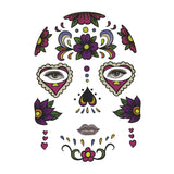 Halloween Day of Dead Temporary Face Tattoo Kit Party Stickers for Men Women Floret