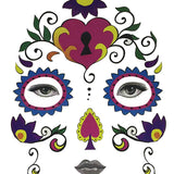 Maxbell Halloween Day of Dead Temporary Face Tattoo Kit Party Stickers for Men Women Loving Heart