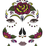 Maxbell Halloween Day of Dead Temporary Face Tattoo Kit Party Stickers for Men Women Big Flower