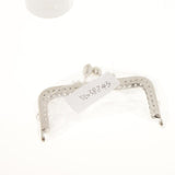 Retro Silver Metal Flower Square Frame Purse Coins Changes Bag DIY Craft Kiss Clasp Lock 10.5 x 7.5 cm