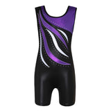 Maxbell Girls Ballet Dance Gymnastics Leotards Tank Boy Shorts 5-6 Years Purple