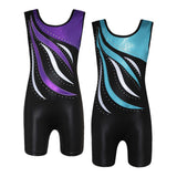 Maxbell Girls Ballet Dance Gymnastics Leotards Tank Boy Shorts 5-6 Years Purple