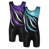 Maxbell Girls Ballet Dance Gymnastics Leotards Tank Boy Shorts 5-6 Years Purple
