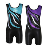 Maxbell Girls Ballet Dance Gymnastics Leotards Tank Boy Shorts 5-6 Years Purple