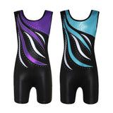 Maxbell Girls Ballet Dance Gymnastics Leotards Tank Boy Shorts 5-6 Years Purple