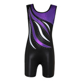 Maxbell Girls Ballet Dance Gymnastics Leotards Tank Boy Shorts 7-8 Years Purple