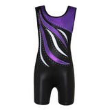 Maxbell Girls Ballet Dance Gymnastics Leotards Tank Boy Shorts 11-12 Years Purple