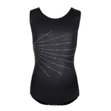 Maxbell Girls One Piece Gymnastics Leotard Costume Metallic Sleeveless Bodysuit 14 Black