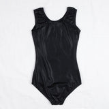 Maxbell Girls One Piece Gymnastics Leotard Costume Metallic Sleeveless Bodysuit 14 Black