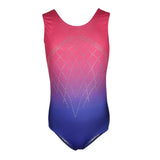 Maxbell Kids Girls One-Piece Leotard Athletic Dance Training Costume 8 Pink+Blue