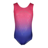Maxbell Kids Girls One-Piece Leotard Athletic Dance Training Costume 8 Pink+Blue