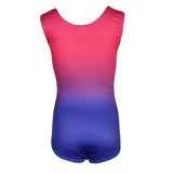 Maxbell Kids Girls One-Piece Leotard Athletic Dance Training Costume 8 Pink+Blue