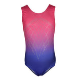 Maxbell Kids Girls One-Piece Leotard Athletic Dance Training Costume 8 Pink+Blue