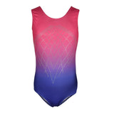 Maxbell Kids Girls One-Piece Leotard Athletic Dance Training Costume 8 Pink+Blue