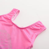 Maxbell Kids Girls One-Piece Leotard Athletic Dance Training Costume 8 Pink+Purple