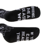 Funny Words Printed Stockings Crew Socks Funny Men Women Tube Socks Black