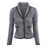 Maxbell Lady Suit Women Short Jacket Cardigan Slim Coat Work Outwear 2XL Dark Grey
