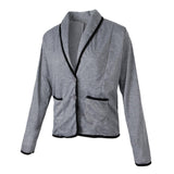 Maxbell Lady Suit Women Short Jacket Cardigan Slim Coat Work Outwear 2XL Dark Grey