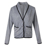 Maxbell Lady Suit Women Short Jacket Cardigan Slim Coat Work Outwear 2XL Dark Grey