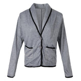 Maxbell Lady Suit Women Short Jacket Cardigan Slim Coat Work Outwear 2XL Dark Grey