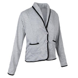 Maxbell Lady Suit Women Short Jacket Cardigan Slim Coat Work Outwear 4XL Light Grey