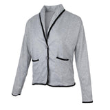 Maxbell Lady Suit Women Short Jacket Cardigan Slim Coat Work Outwear 4XL Light Grey