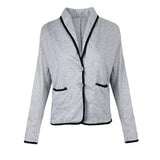 Maxbell Lady Suit Women Short Jacket Cardigan Slim Coat Work Outwear 4XL Light Grey