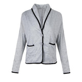 Maxbell Lady Suit Women Short Jacket Cardigan Slim Coat Work Outwear 4XL Light Grey