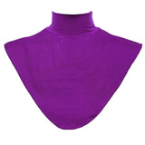 Women Modal Faux Turtleneck Half Top Dickey Collar Muslin Hijab Neck Cover Purple