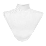 Women Modal Faux Turtleneck Half Top Dickey Collar Muslin Hijab Neck Cover White