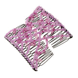 Maxbell Stretch Magic Comb Beaded Hairpin Bow Hair Head Comb Cuff Double Clip Purple