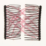 Maxbell Stretch Magic Comb Beaded Hairpin Bow Hair Head Comb Cuff Double Clip Pink