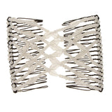 Maxbell Elegant Double Hair Comb Stretch Magic Beads Clip Hairstyle Accessory White