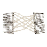 Maxbell Elegant Double Hair Comb Stretch Magic Beads Clip Hairstyle Accessory White