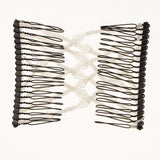 Maxbell Elegant Double Hair Comb Stretch Magic Beads Clip Hairstyle Accessory White