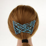 Maxbell Elegant Double Hair Comb Stretch Magic Beads Clip Hairstyle Accessory White