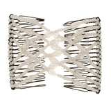 Maxbell Elegant Double Hair Comb Stretch Magic Beads Clip Hairstyle Accessory White