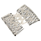 Maxbell Elegant Double Hair Comb Stretch Magic Beads Clip Hairstyle Accessory White