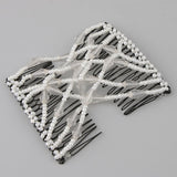 Maxbell Elegant Double Hair Comb Stretch Magic Beads Clip Hairstyle Accessory White