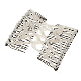 Maxbell Elegant Double Hair Comb Stretch Magic Beads Clip Hairstyle Accessory White