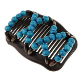 Maxbell Stretch Magic Combs Beaded Hairpin Bow Hair Head Comb Cuff Double Clip Blue